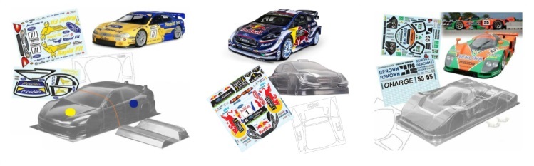 decoración carroceria con pegatinas coche radio control